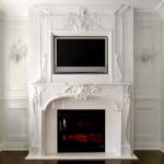 Queen fireplace mantel with Over mantel and TV
